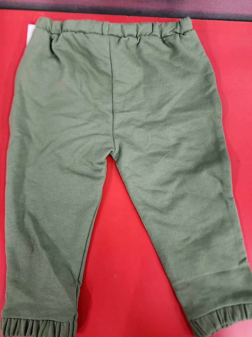 Cat & Jack Olive Green Jogger Pants with Ribbed Pockets